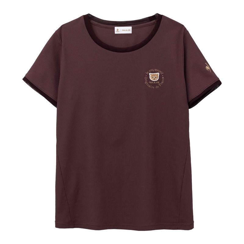 LADIES' (PJ COLLABORATION)  SOFT RIB KNIT SHORT SLEEVE SHIRT