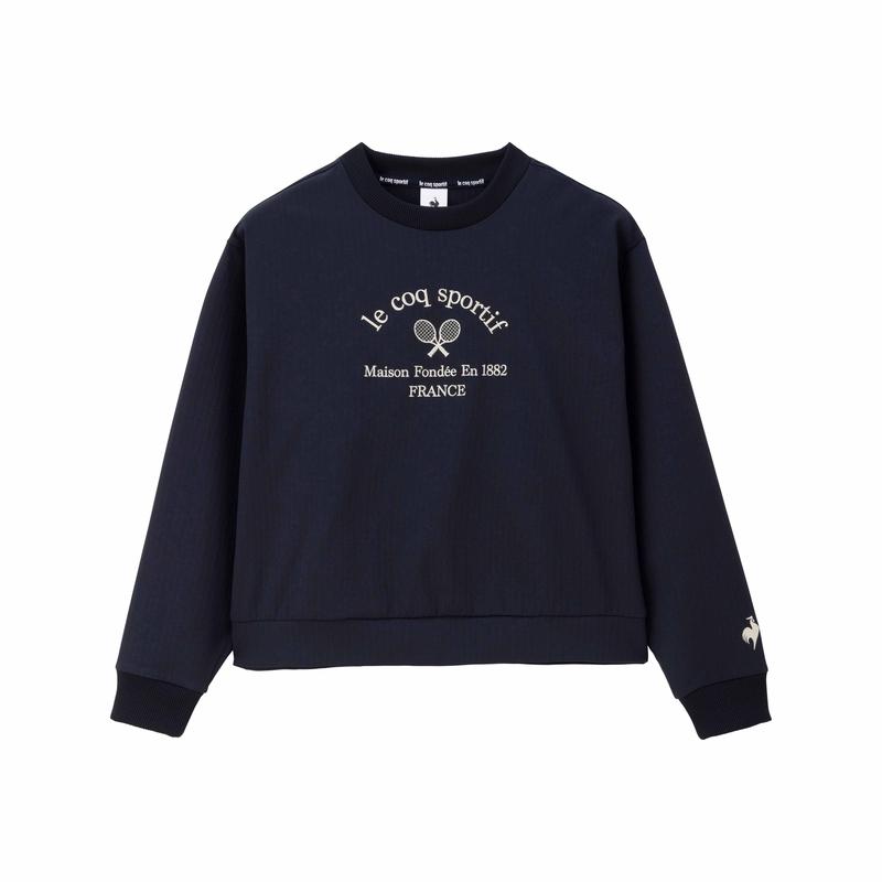 LADIES` LE CLUB DE LCS TENNIS-LCS PLUME RIB CLOTH CREW NECK SWEAT SHIRT