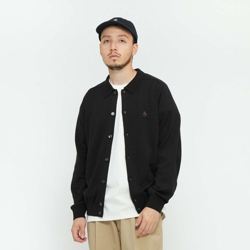 MEN`S SADDLE SHOULDER POLO CARDIGAN