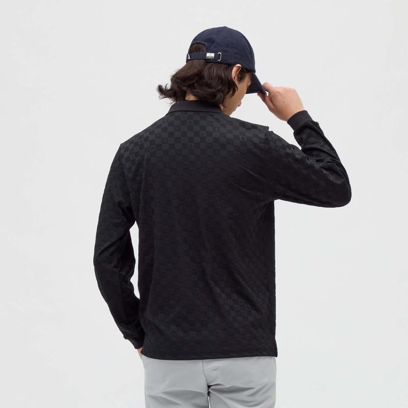 MEN`S SWEAT-ABSORBING QUICK-DRYING LINKS JACQUARD LONG SLEEVE SHIRT