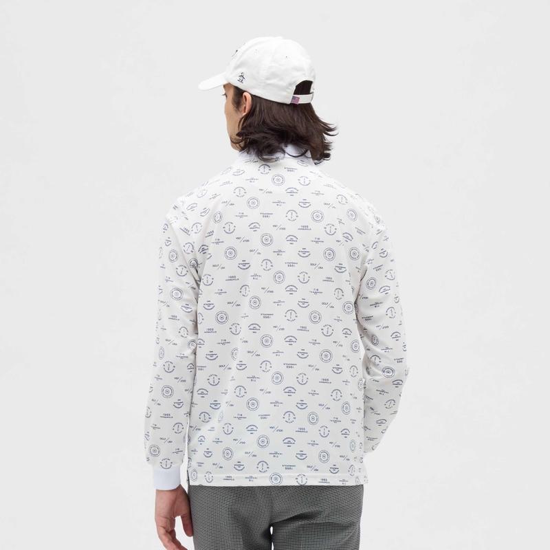 MEN`S SUNCREEN LOGO ALLOVER PRINT LONG SLEEVE SHIRT