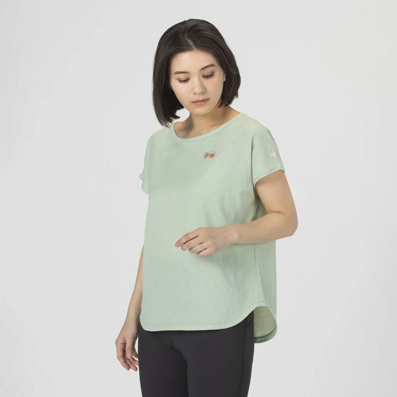 LADIES' (PJ COLLABORATION)  SHEER KNIT SHORT SLEEVE T-SHIRT